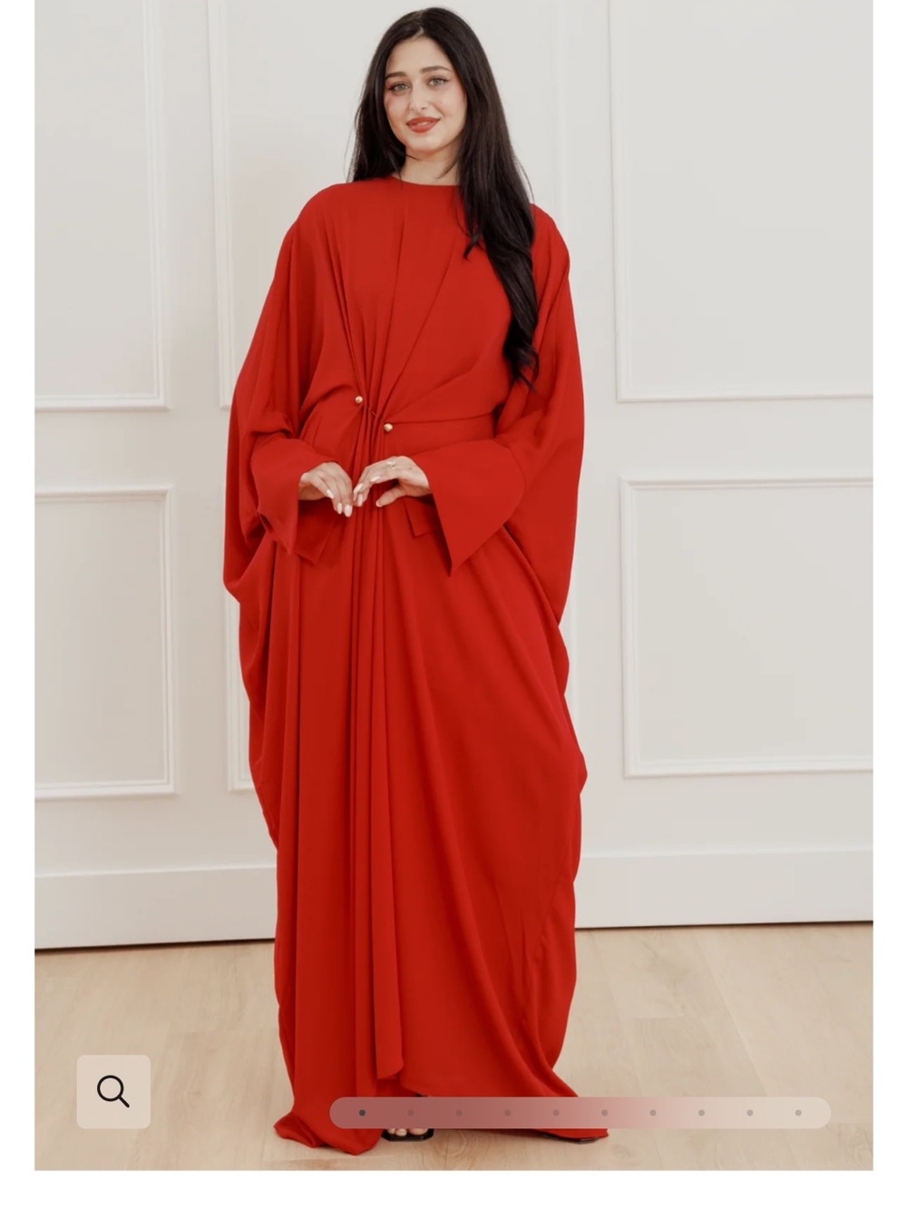 Summer Evenings Red Draped Hardware Kaftan in Red
